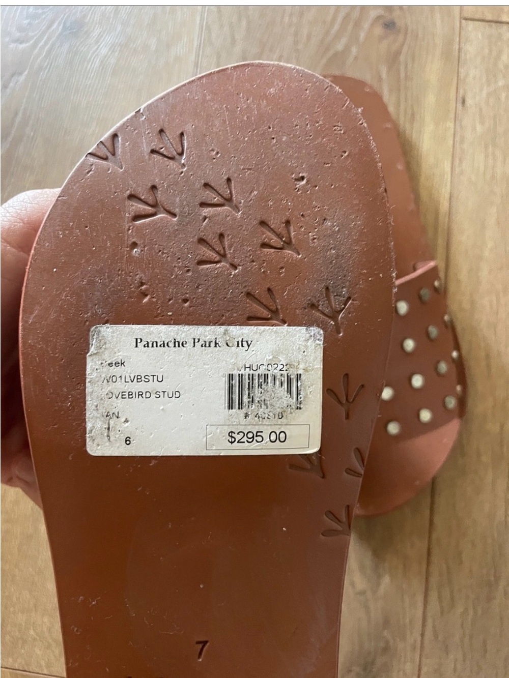 Beek “Lovebird” Anthropologie Studded Slides -  Brown - Size 7 - Picture 3 of 5